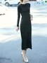 Black Elegant Beaded Maxi Dress